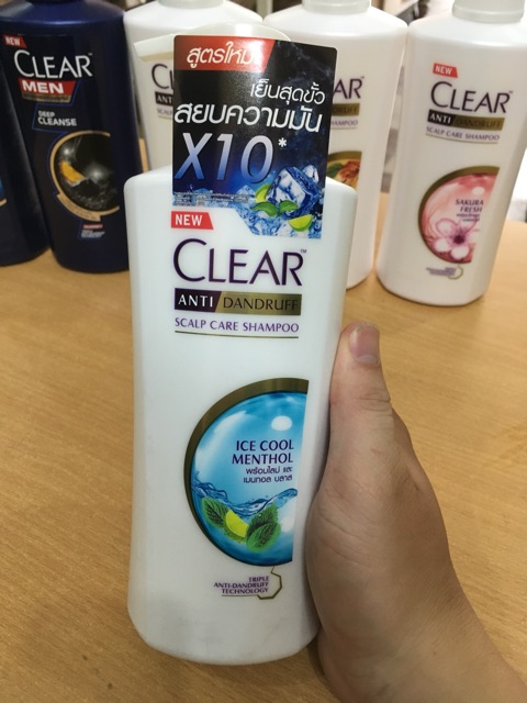 Dầu gội Clear Bạc Hà, Men, Thảo dược, Hoa anh đào, oải hương tím, than hoạt tính