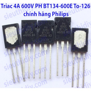 Triac 4A 600V BT134-600 To-126 bán dẫn cho điện xoay chiều Philips-NXP-PRC