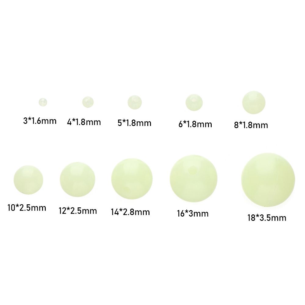 Túi 100 Hạt Nhựa Dạ Quang 3-18mm Phụ Kiện Câu Cá Chất Lượng Cao