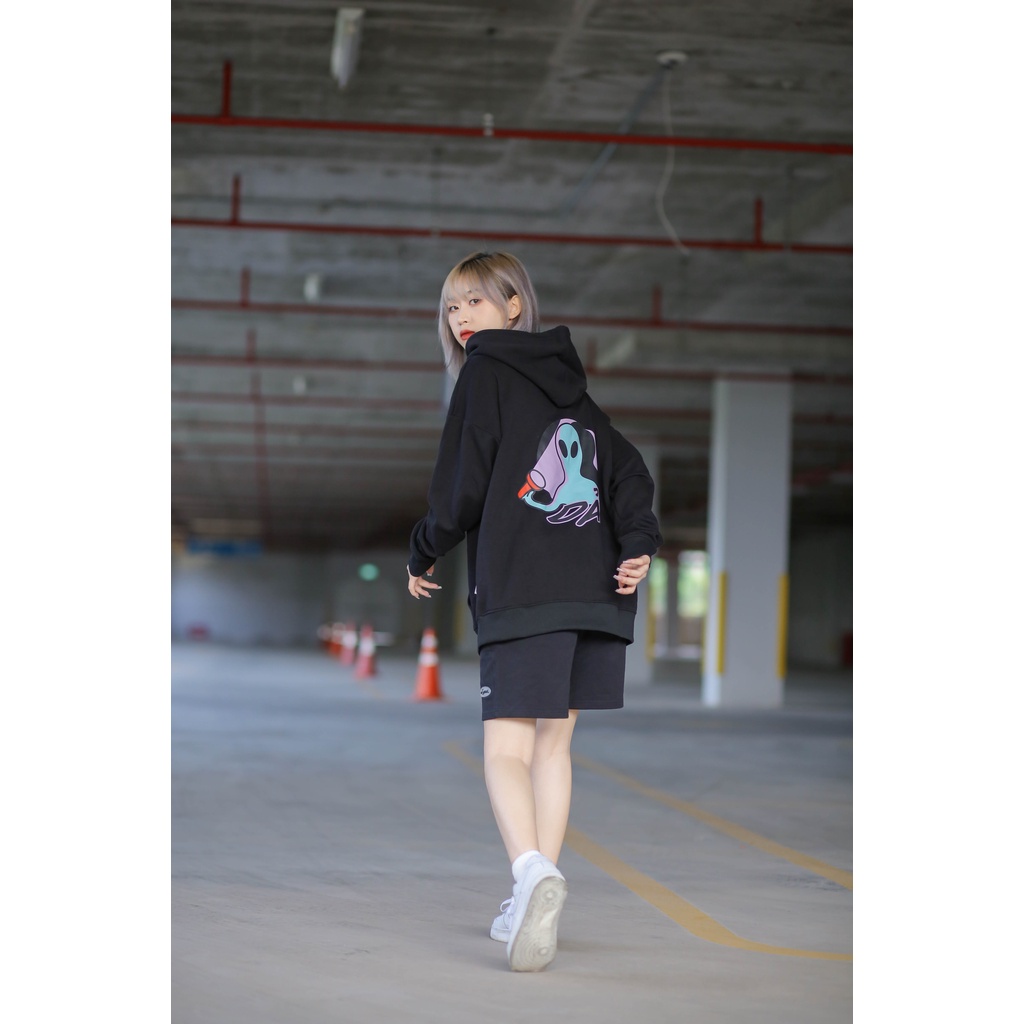 Giảm giá 12-12 Áo Hoodie Nỉ Mũ Unisex BOO Dáng Rộng In Graphic DAK OOB Phong Cách Gen Z Độc Đáo