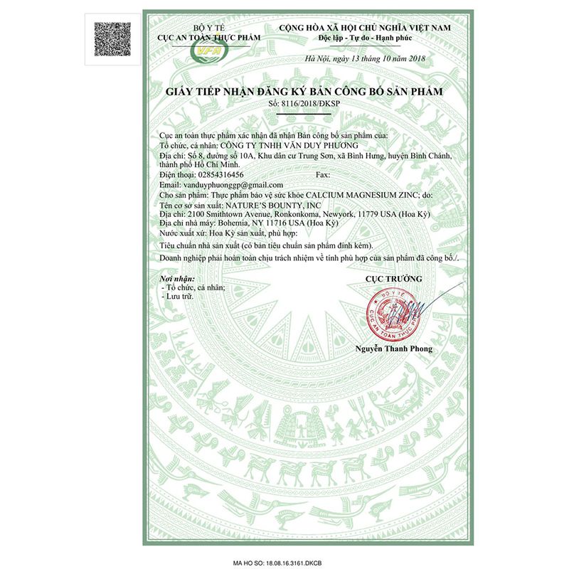 Calcium Citrate Magnesium and Zinc Kirkland 500 Viên Cam Kết Chính Hãng