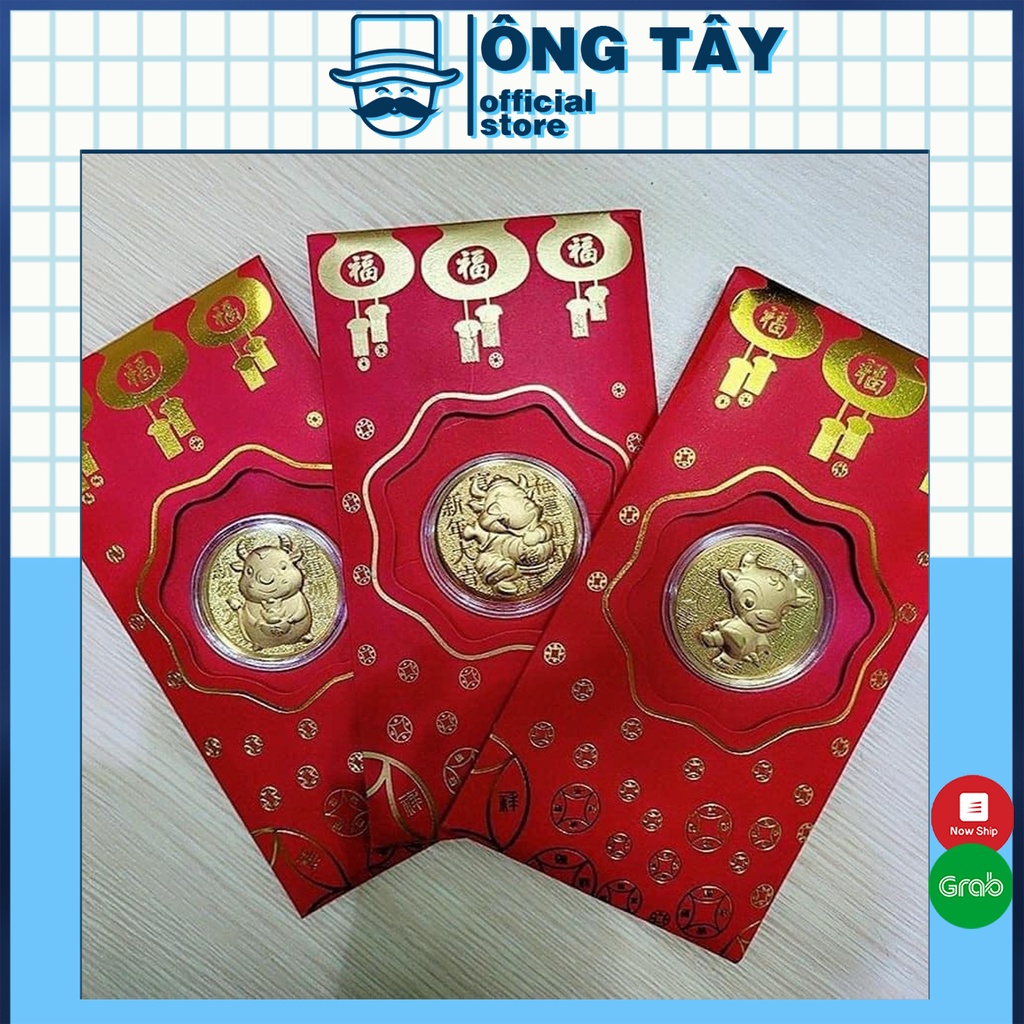 Lì xì trâu vàng và thần tài may mắn