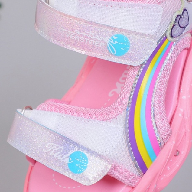 Dép cho bé gái, dép sandal bé gái có đèn màu hồng công chúa Elsa bé 1-12 tuổi siêu nhẹ và bền