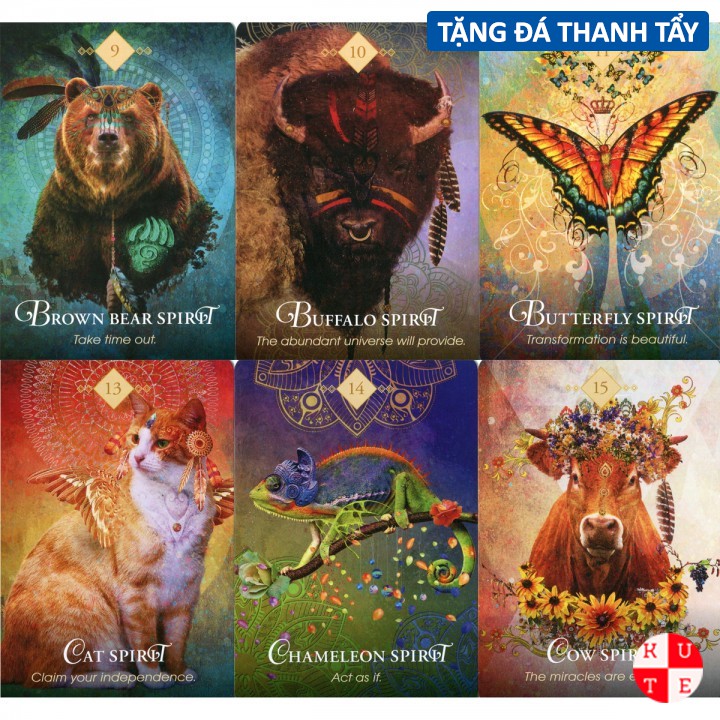 Bộ Bài Spirit Animal Oracle 68 Lá Bài Tặng File Tiếng Anh Và Đá Thanh Tẩy B4 C4