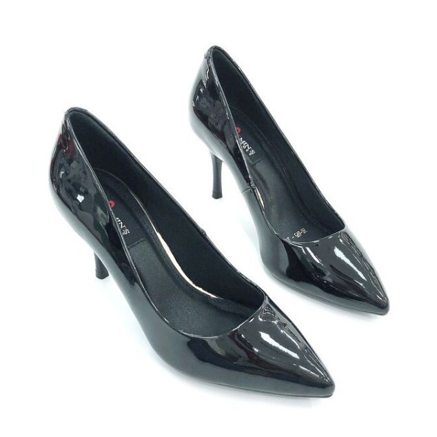 Min's Shoes - Giày Da Bóng Nano Hàn D337 Đen Bóng