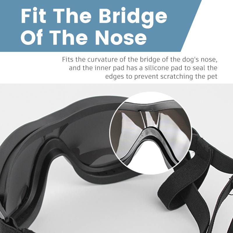 HamshMoc Kính bảo vệ mắt chống tia uv chống mưa chống gió có dây đeo có thể điều chỉnh cho thú cưng cỡ vừa và lớn