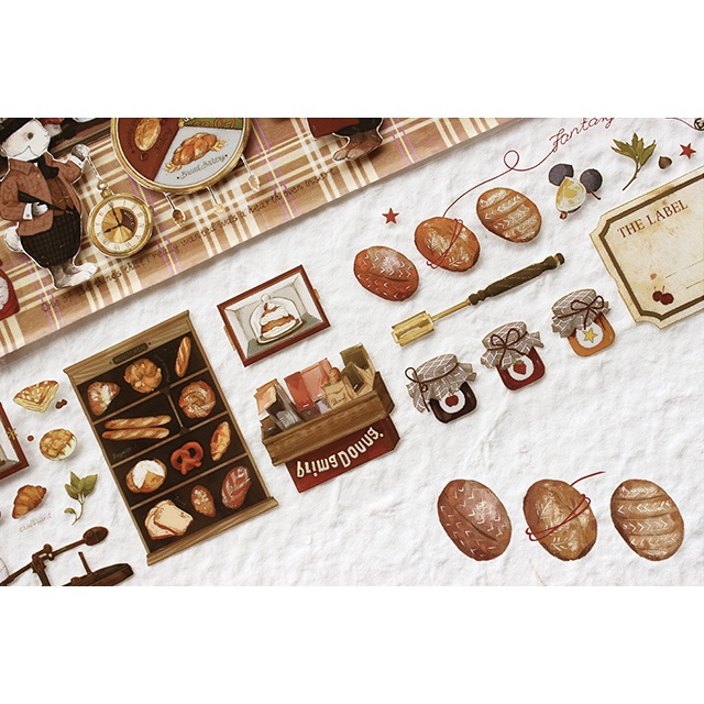 Meo.hime 𓃠 Hãng MT - Băng dán washi tape thỏ và bánh mì