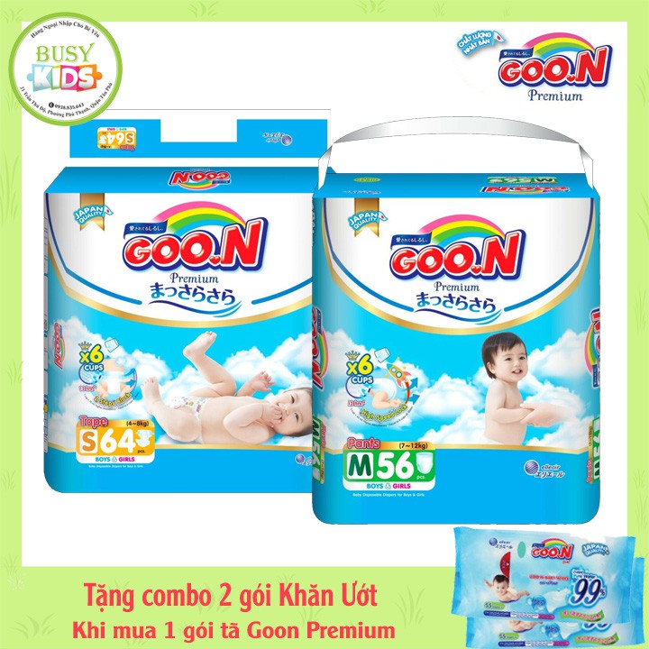 Tã Goon Premium dán/quần size NB70/S64/M60/L50/XL44-M56/L46/XL42/XXL36/XXXL26