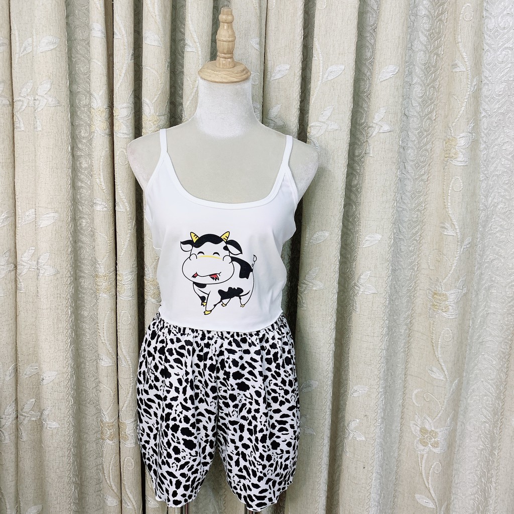 Đồ ngủ nữ 🌺FREE SHIP🌺Đồ ngủ sexy quần giả váy thêu bò sữa freesize <57kg - DCQ Sleepwear | BigBuy360 - bigbuy360.vn