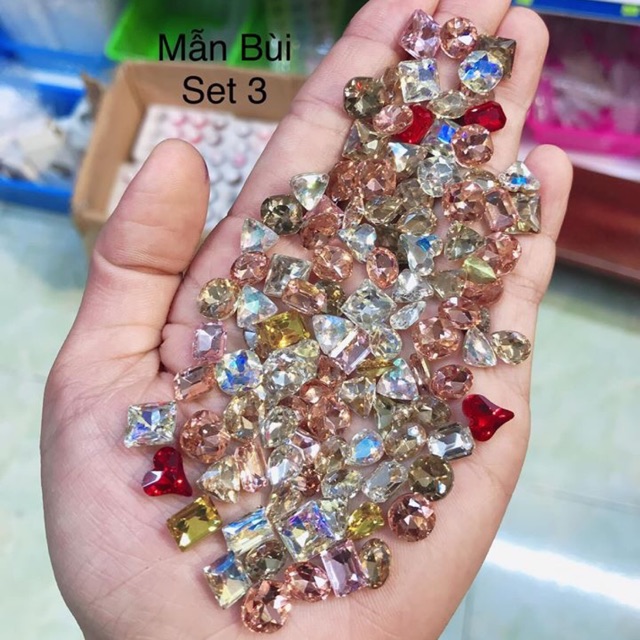 Set đá khối chân nhọn mix size
