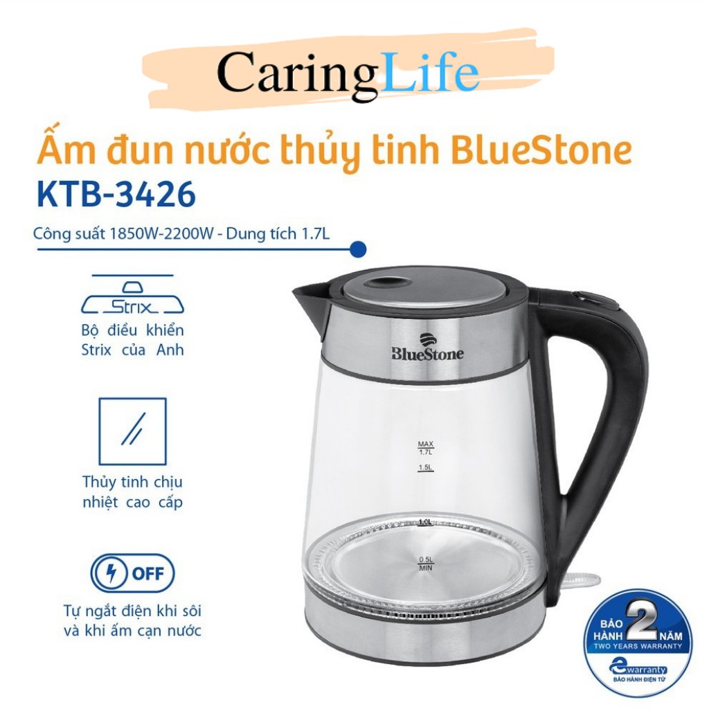 Ấm siêu tốc Bluestone KTB-3426 Bảo hành 24 tháng