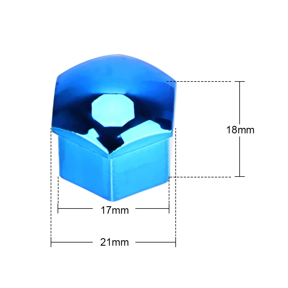 Set 20 nắp silicon bảo vệ ốc vít/ bu lông bánh xe hơi 4 màu tiện dụng 17mm