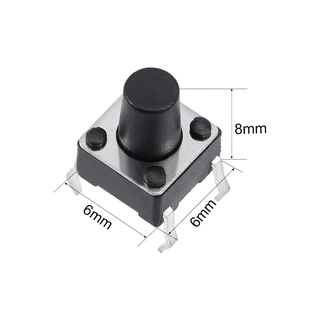 Combo Bộ 10 Nút Nhấn 4 Chân 6x6x8mm