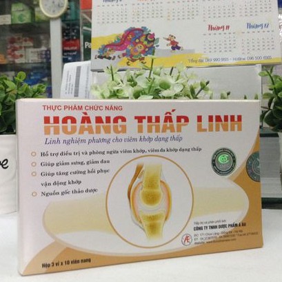 Hoàng Thấp Linh - Hỗ trợ điều trị viêm khớp, viêm đa khớp (Hộp 30 viên)
