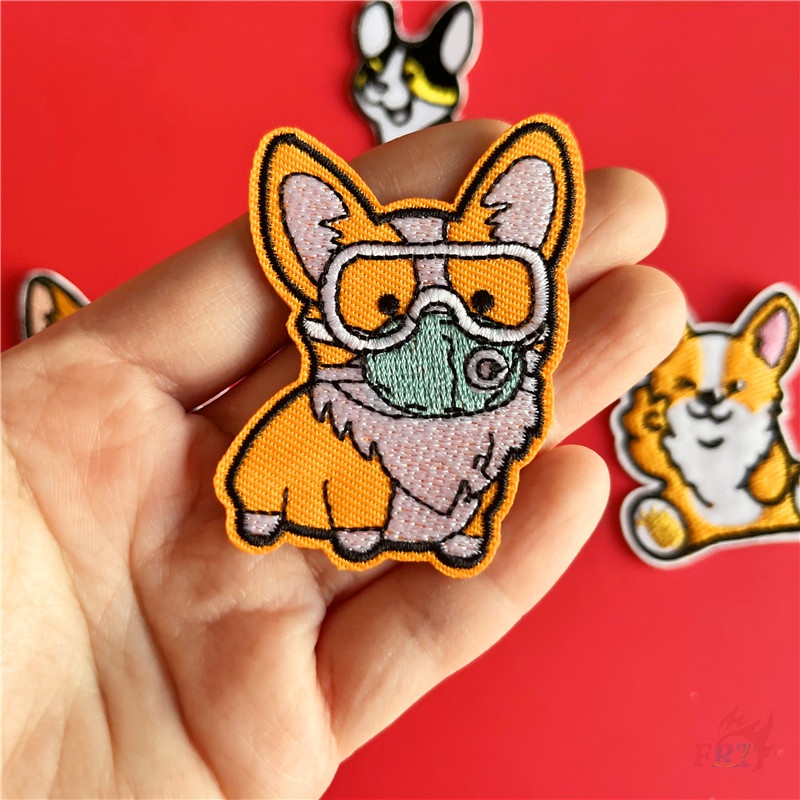 ☸ Chó Vui Nhộn - Miếng Vá Sắt Corgi &amp; Husky ☸ 1 Miếng Vá Quần Áo Hình Cầu Vồng