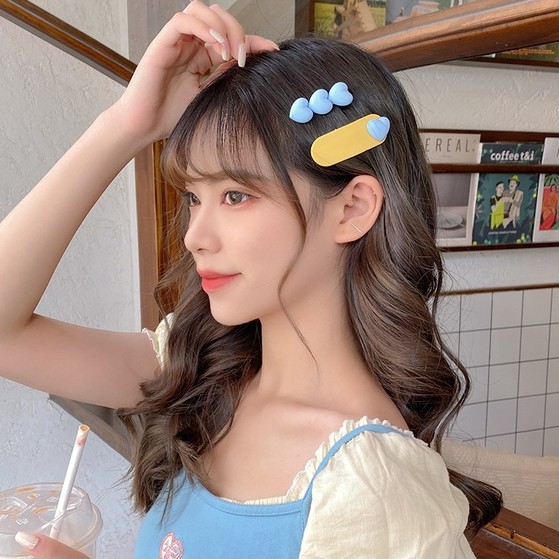 Kẹp tóc hình trái tim dễ thương phong cách Hàn Quốc