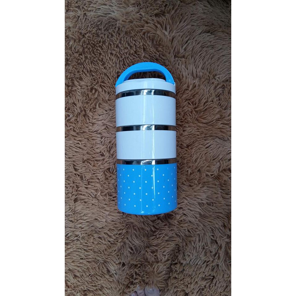 ⛔GIADUNGHOANGMAI⛔ Cặp lồng cơm 3 tầng chấm bi (LOẠI 3 TẦNG - LOẠI CHẤM BI)