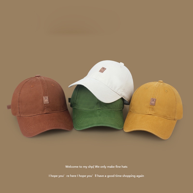 Mũ lưỡi trai họa tiết thêu chữ gắn da nhiều màu sắc cho nam nữ