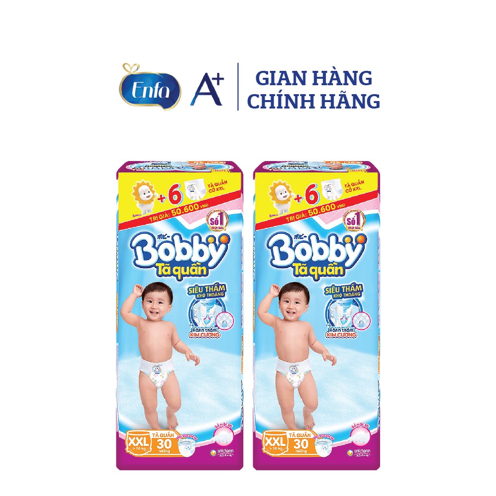 [Mã FMCG80 giảm 10% đơn từ 400K] [MKB Gift] Tã quần Bobby XXL30