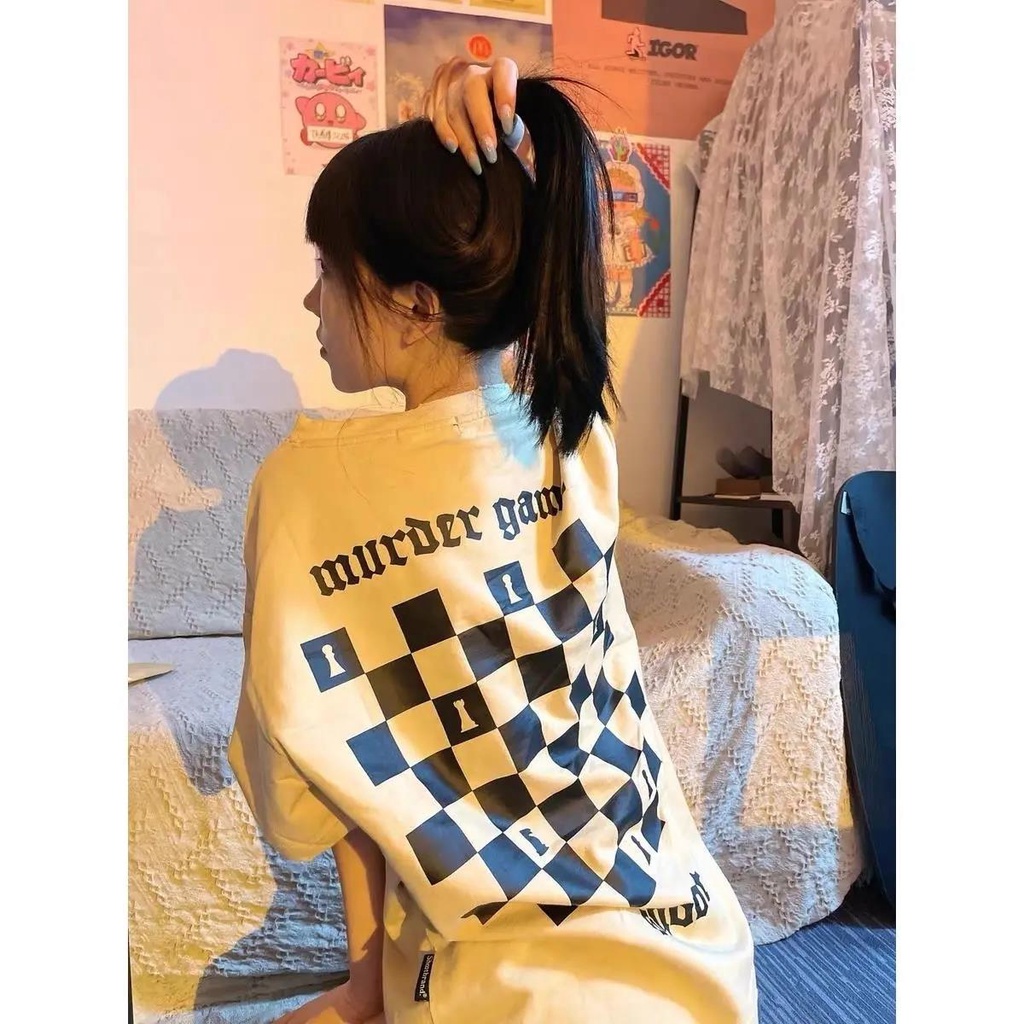 Jiashucheng Áo Thun Tay Ngắn Dáng Rộng Phong Cách Hàn Quốc Thời Trang Cho Nữ