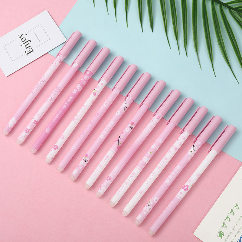 1 Bút Mực Nước Ngòi 0.5mm In Hình Hoa Anh Đào Dễ Thương