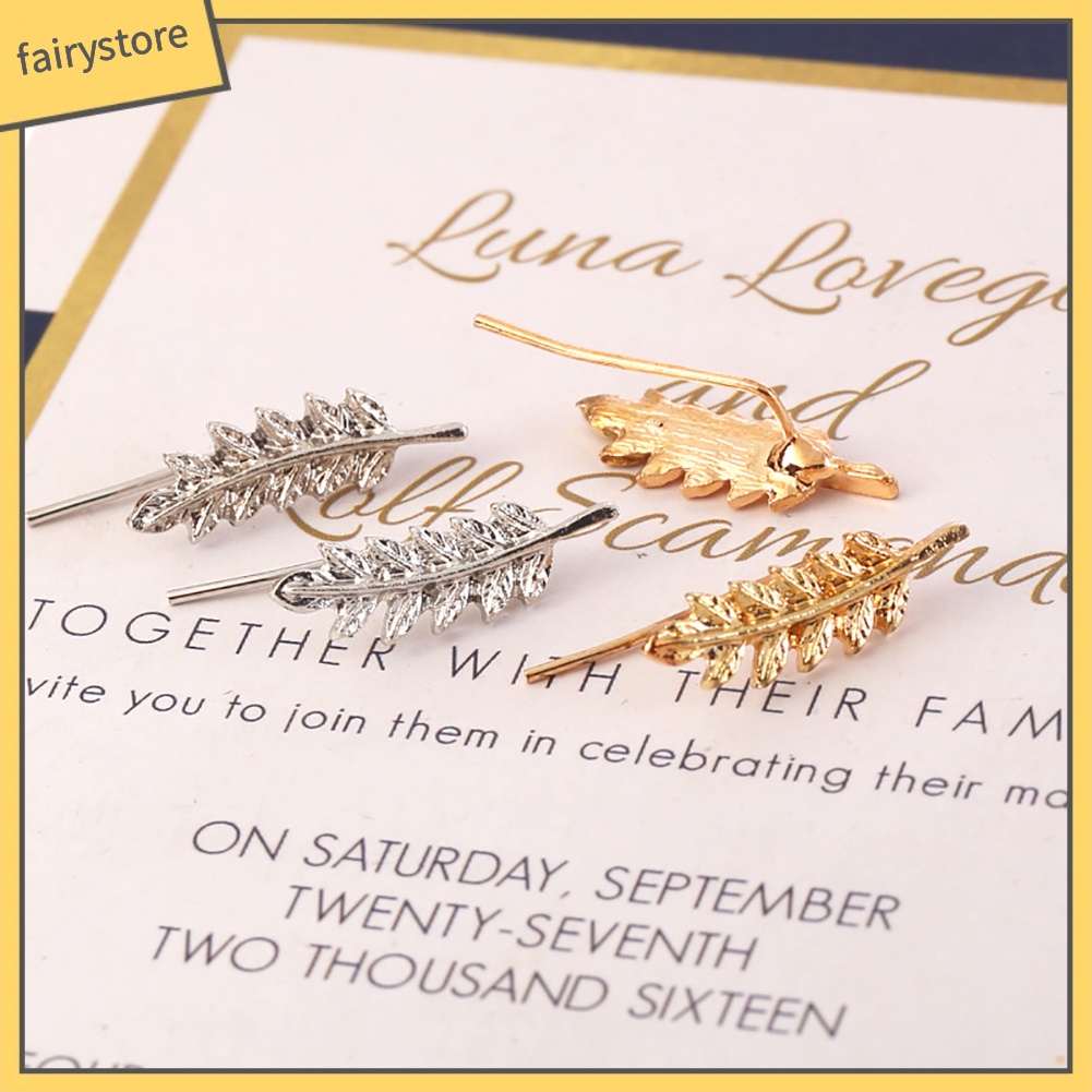 Bông tai hình lá thiết kế thanh lịch cho nữ