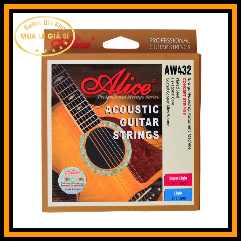 Bộ 6 Dây đàn guitar Acoustic Alice AW432 (Chính Hãng)