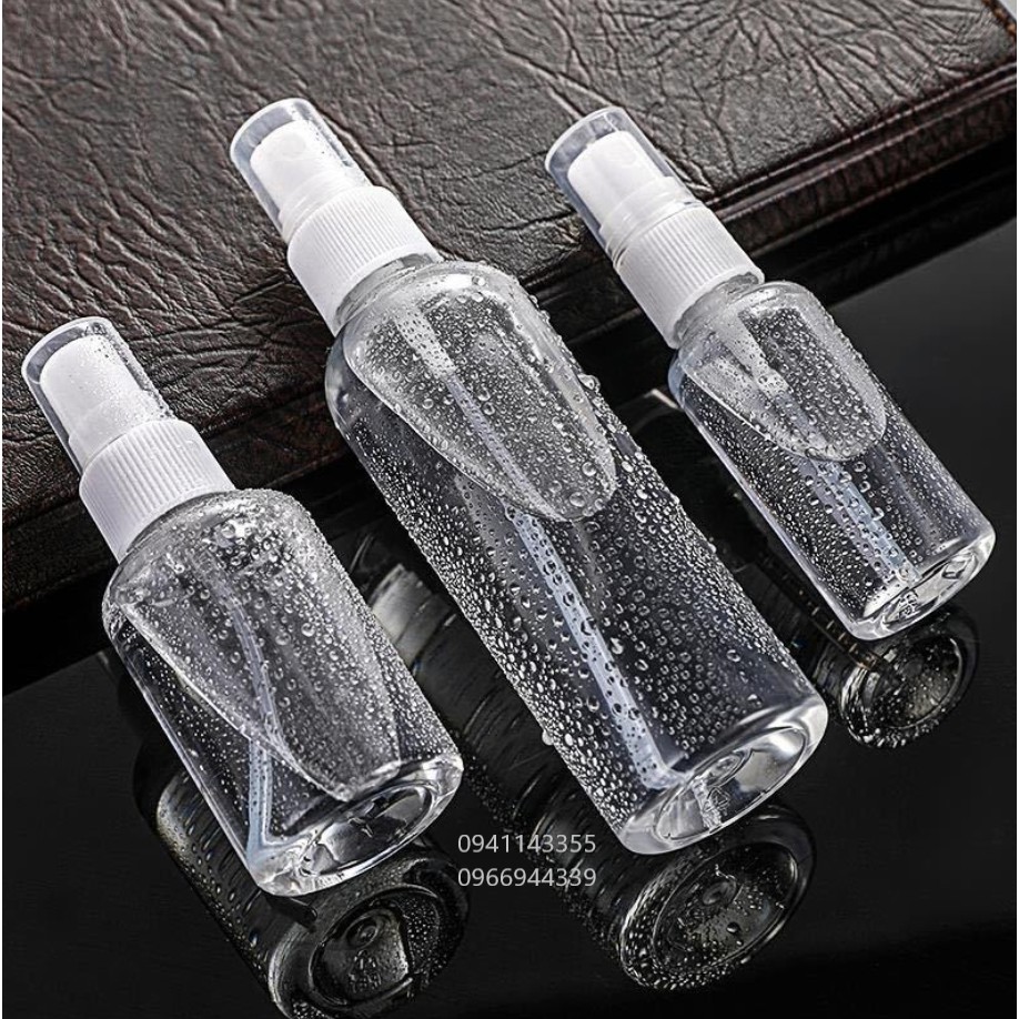 HÀNG CÓ SẴN-Chai nhựa Vòi xịt phun sương 10ml 30ml 50ml 100ml đựng xịt khoáng cồn, gel rửa tay mỹ phẩm