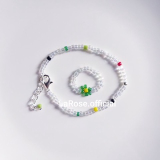 ( Ảnh thật) Set vòng tay + nhẫn hạt cườm handmade