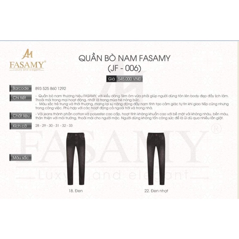 Quần Bò Nam Fasamy (006)