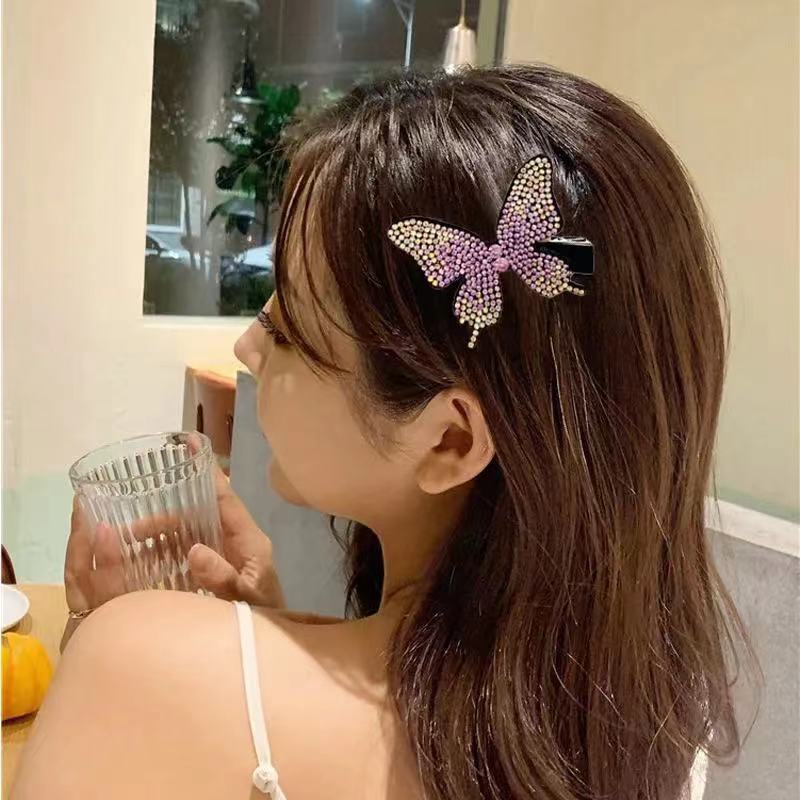 Kẹp Tóc Hình Bươm Bướm Đính Kim Cương Giả Dễ Thương Cho Nữ