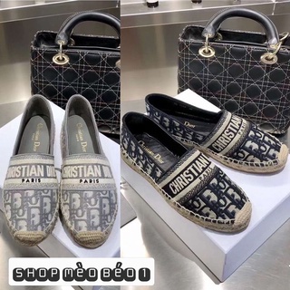 Giày slip on cd thổ cẩm đế cói fullbox