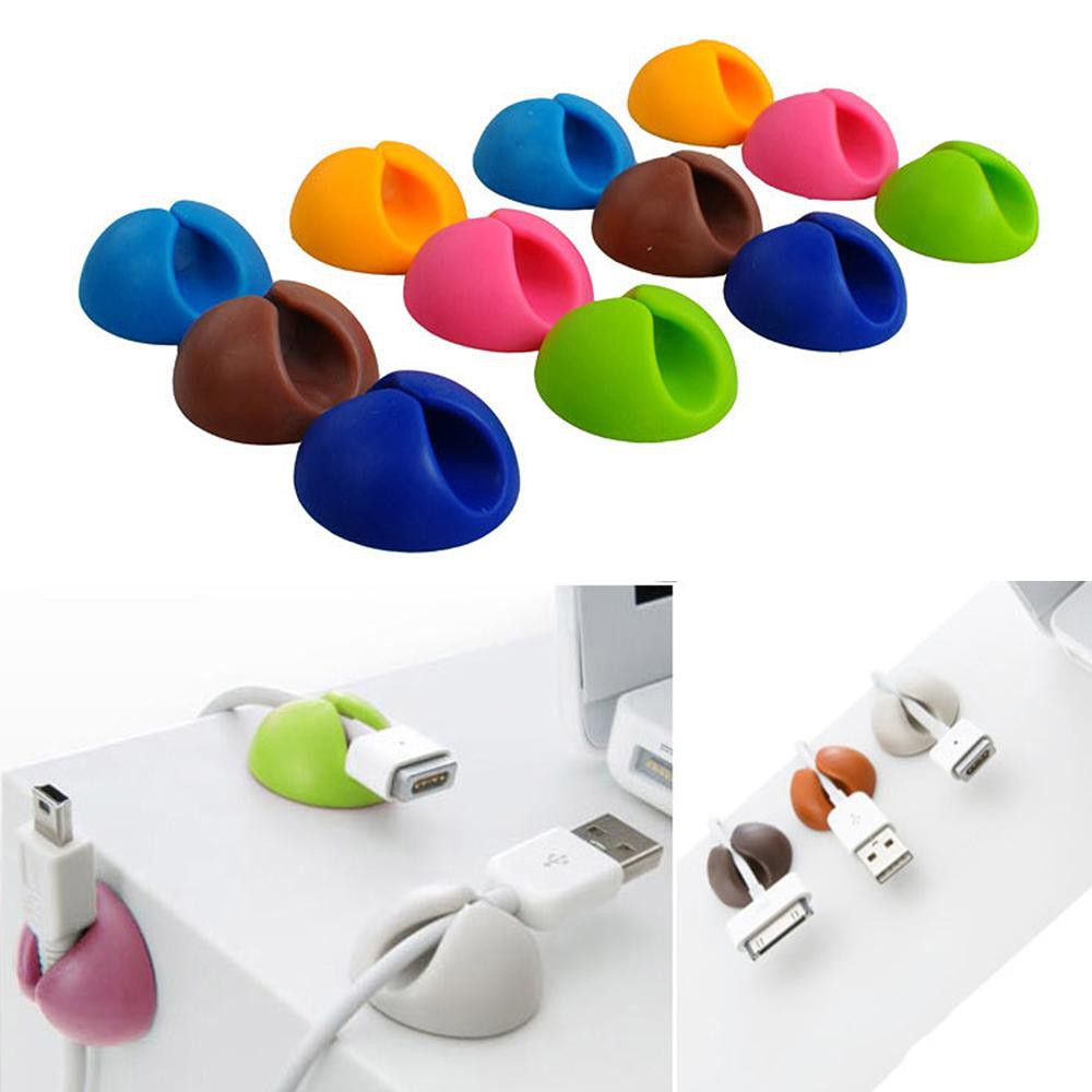 Bộ 3/6 núm kẹp giữ cố định dây điện, dây sạc, chuột, phím dán tường, để bàn