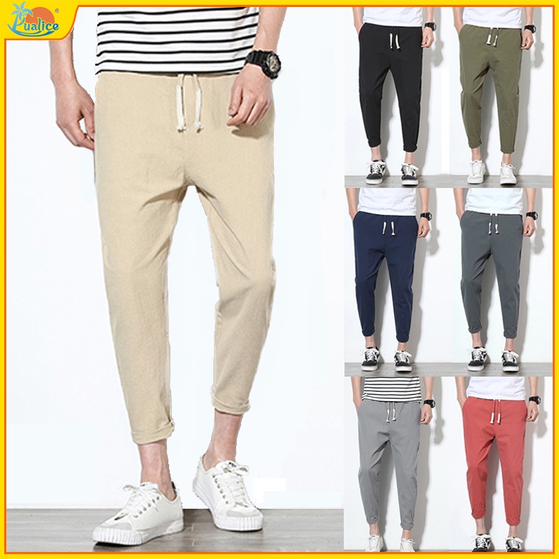 Men's Leggings, sports pants, Harem Pants, slim fit, Capris, shorts, Capris, student pants