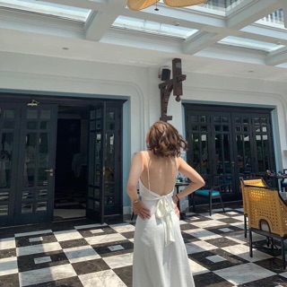 ĐẦM MAXI NƠ LƯNG XẺ TÀ