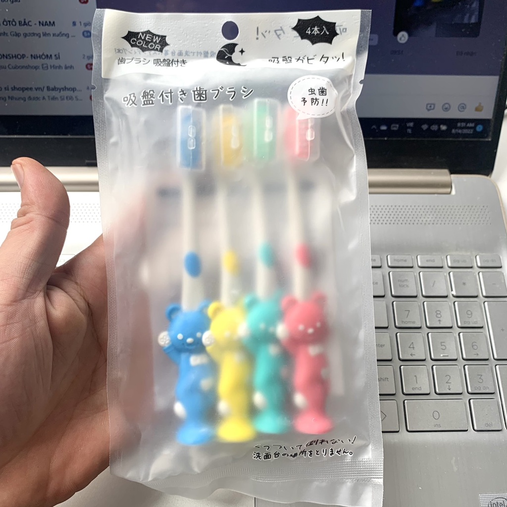 Bàn chải đánh răng cho bé, set 5 bàn chải hình thú xuất Nhật