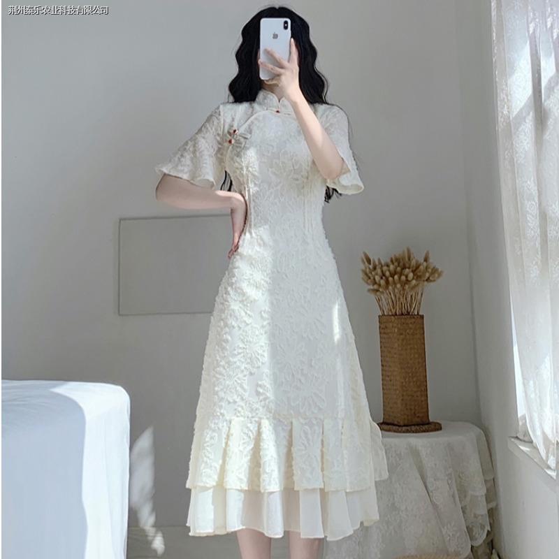 Đầm Sườn Xám Cách Tân Dáng Dài Thời Trang Mùa Hè Xinh Xắn Cho Nữ