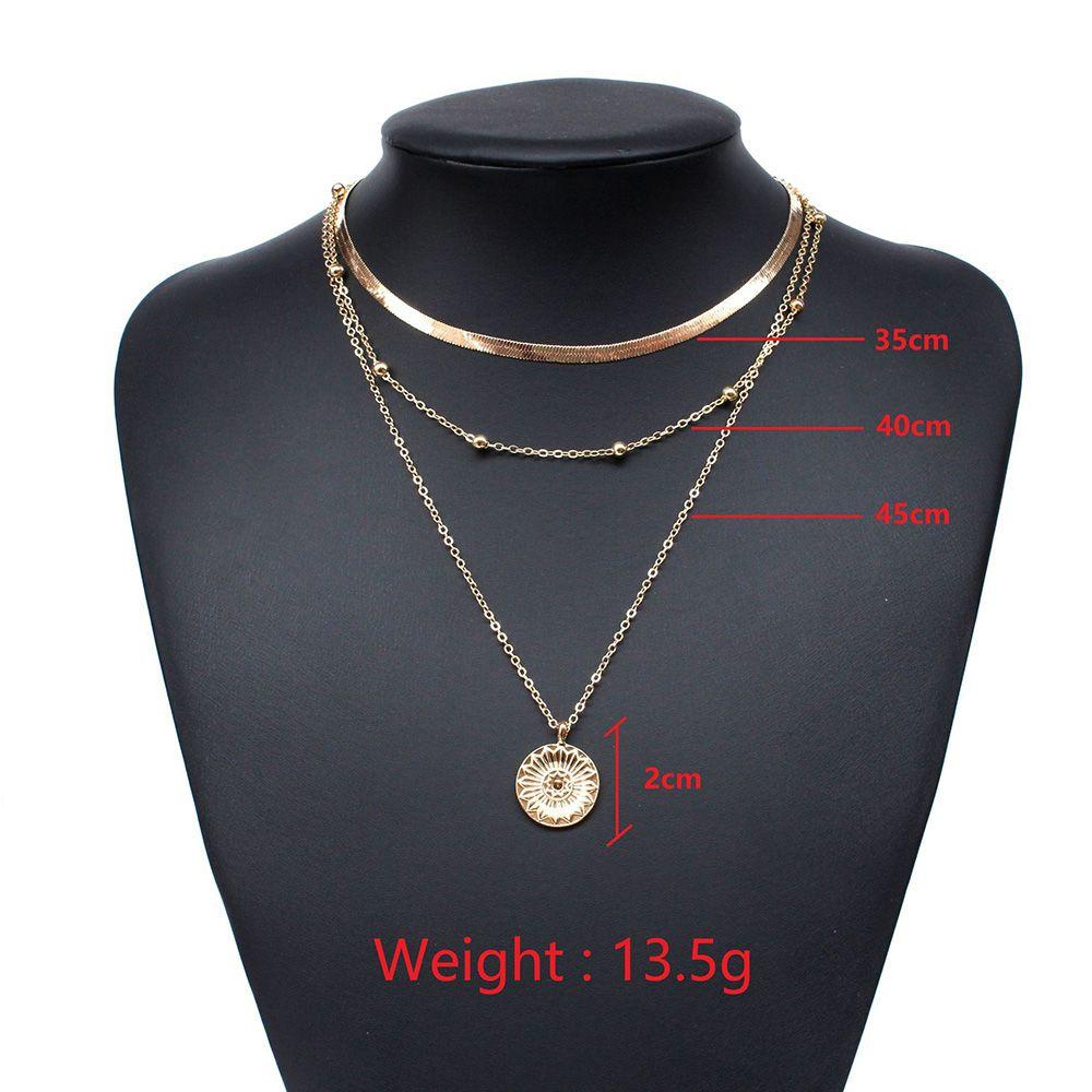 AROMA Vòng cổ Nhiều Lớp Bằng Kim Loại Thời Trang