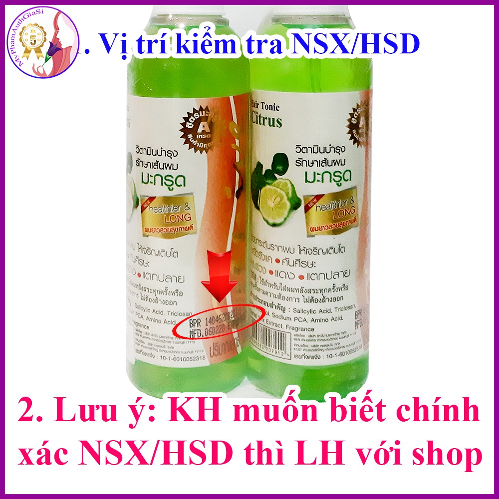 Hair tonic citrus tinh dầu bưởi hỗ trợ mọc tóc made in thailand (thái lan)