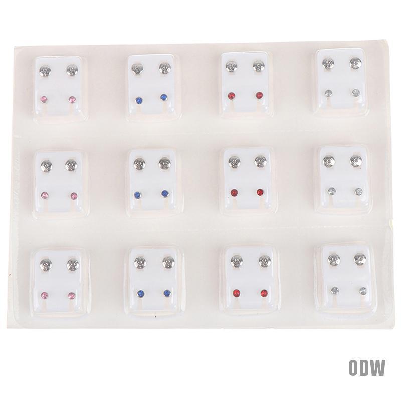 Set 12 Đôi Khuyên Tai Bằng Thép Y Tế