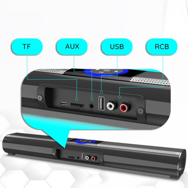 {HOT} Loa Thanh Siêu Trầm Bluetooth Gaming Soundbar Để Bàn BS-20A Có Đèn Led RGB Dùng Cho Máy Vi Tính PC, Laptop, Tivi