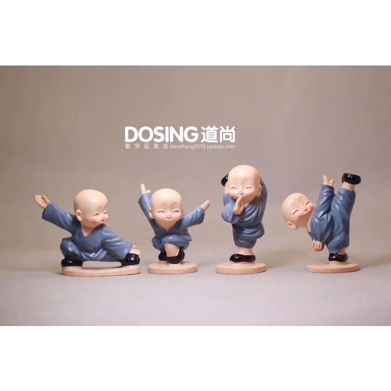 Bộ tượng 4 chú tiểu múa võ trang trí tại nhà, văn phòng, để xe hơi