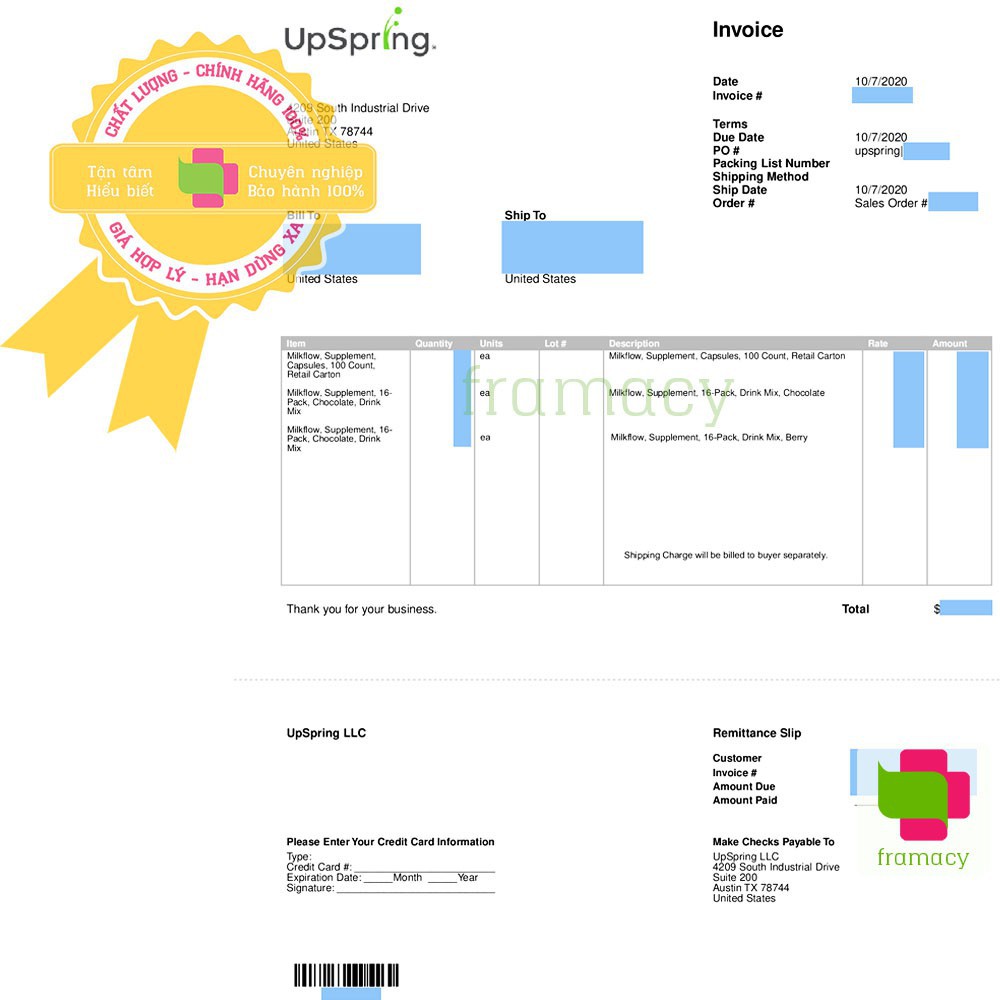 Lợi sữa cỏ cà ri và khế sữa Upspring Milkflow Fenugreek + Blessed Thistle, Mỹ (100v) tăng tiết sữa cho mẹ sau sinh