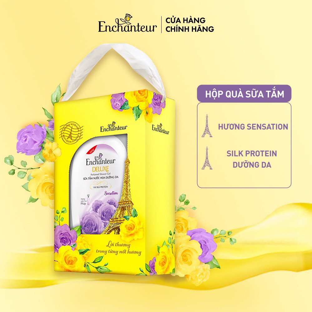 [Hộp quà] Sữa tắm nước hoa dưỡng da Enchanteur Sensation 650gr