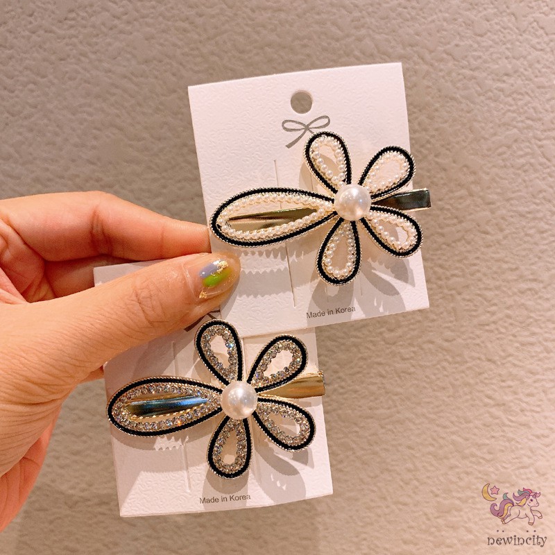 Kẹp Tóc Đính Ngọc Trai Phong Cách Hàn Quốc Cho Bé Gái