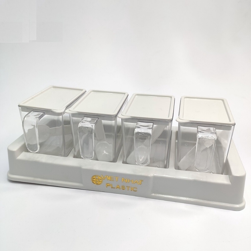 Bộ 4 lọ đựng gia vị có thìa Việt Nhật 2939