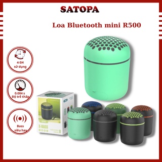 Loa bluetooth mini SATOPA R500, Loa mini không dây bluetooth hỗ trợ thẻ nhớ USB cổng AUX kết nối laptop điện thoại PC