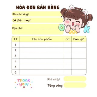 [MUA 10 TẶNG 1]  HOÁ ĐƠN MINI 1 LIÊN DỄ THƯƠNG MẪU MỚI (HOT)
