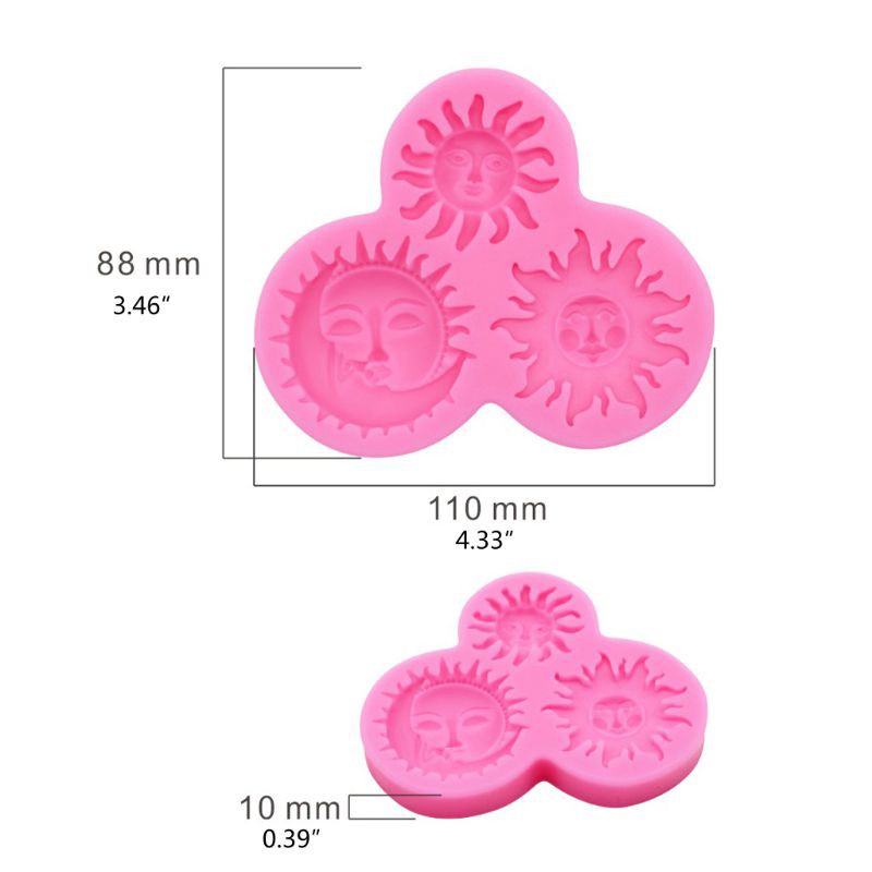 Khuôn Silicon Làm Bánh Hình Mặt Trăng Và Mặt Trời