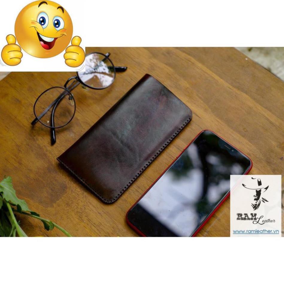 BAO DA BLACKBERRY DA BÒ THẬT MÀU CHOCOLATE KEY1/ KEY2 - HÀNG CHÍNH HÃNG RAM LEATHER .